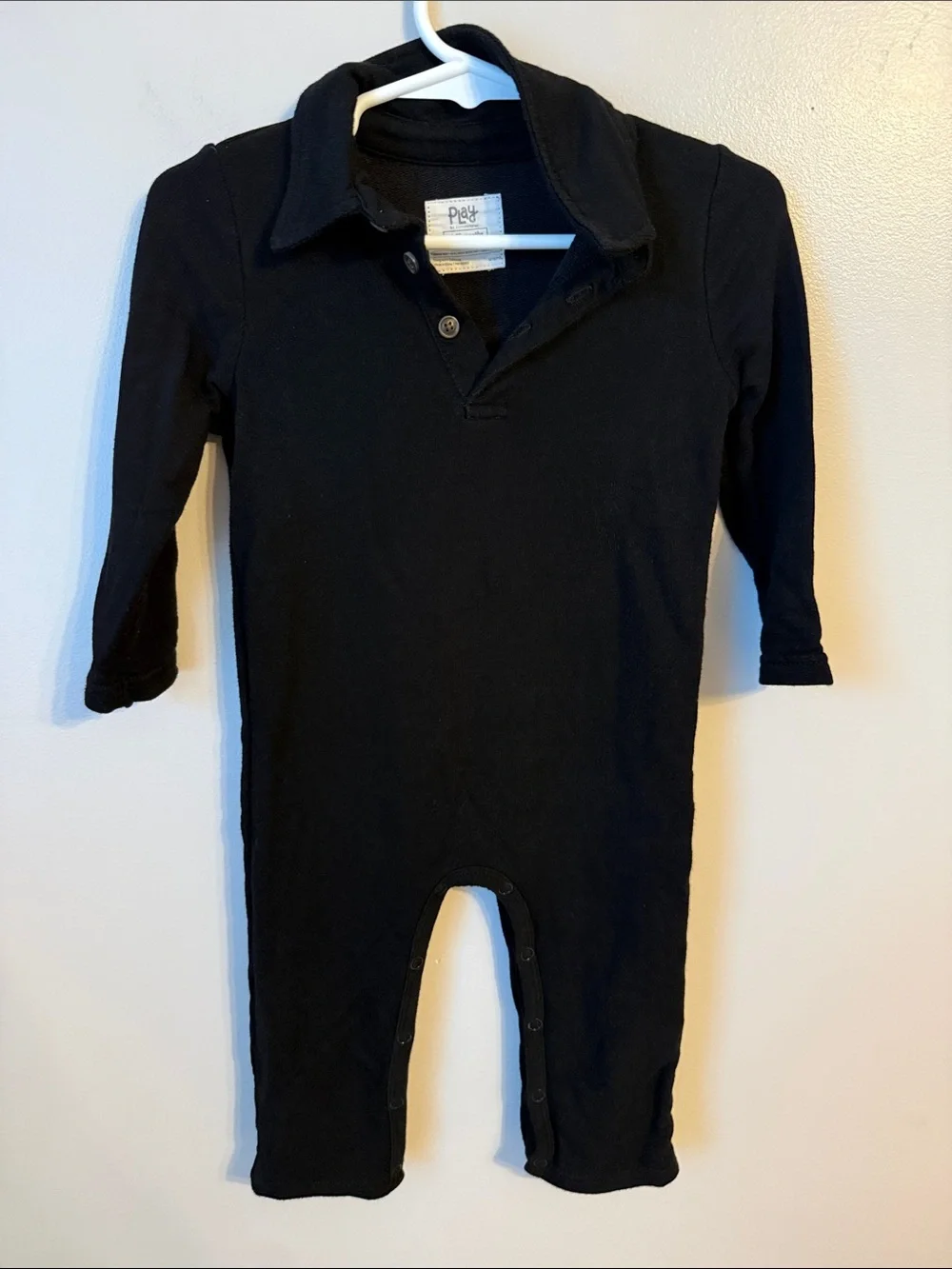 Little Sleepies Play Polo Romper Black Size 6-12 Months